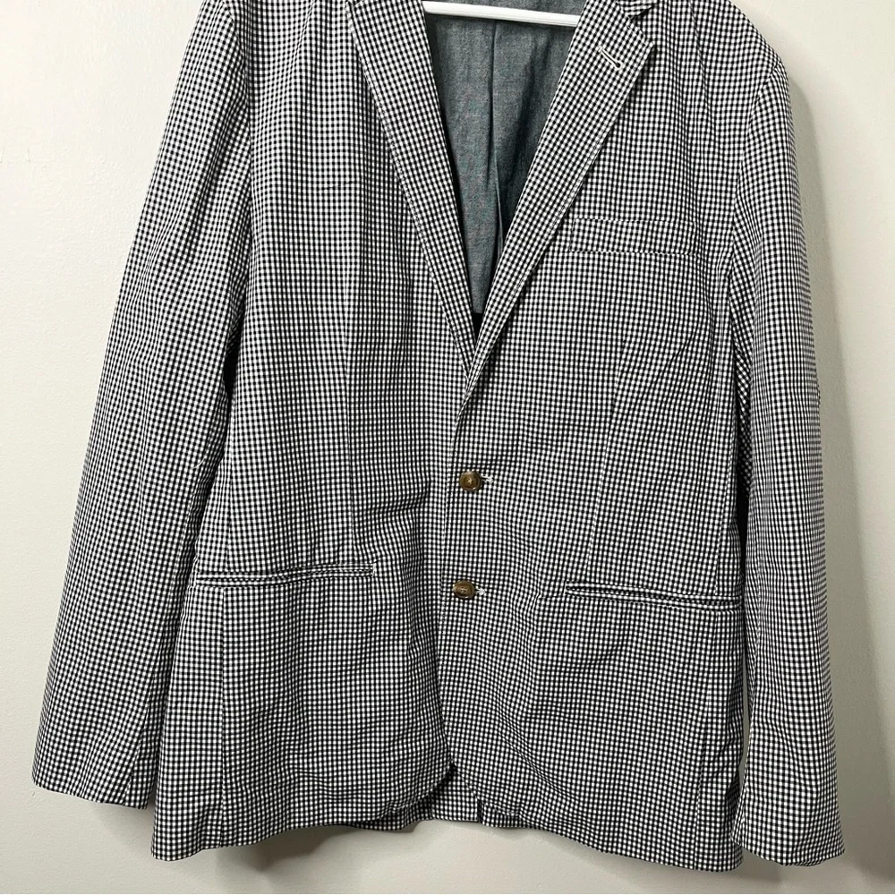 J. Crew Men’s Ludlow Blazer Jacket Black and White Gingham‎ Size Large